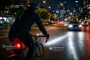 Nighttime urban cycling with smart lights