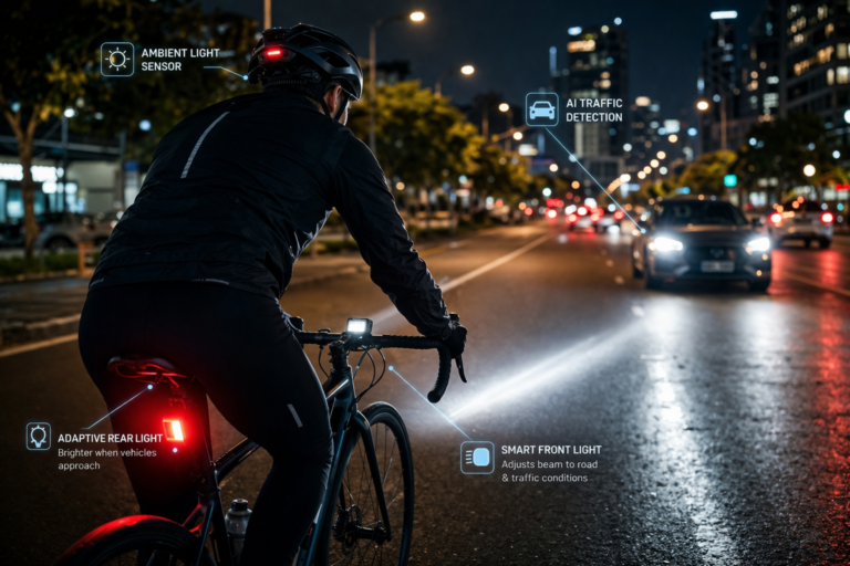 Nighttime urban cycling with smart lights