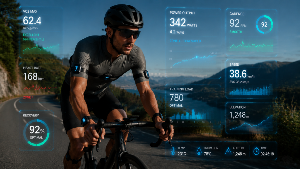Cycling high-tech fitness in nature
