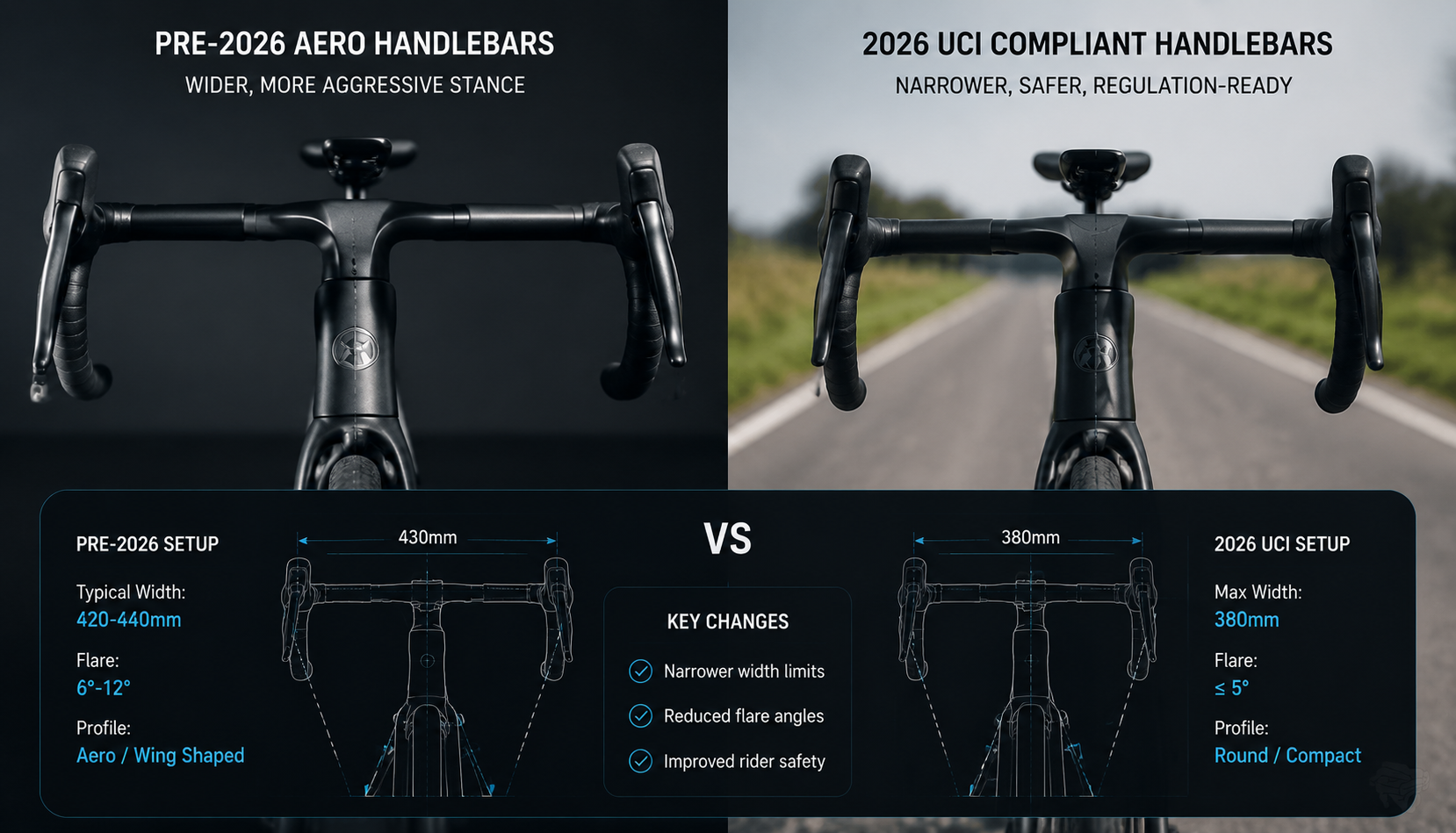 Old vs new bike handlebars comparison