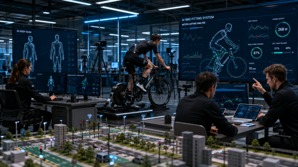 Engineers developing AI bike fitting systems with 3D scanning and biomechanics technology