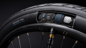 Smart bicycle tire with embedded pressure sensors and wireless monitoring technology
