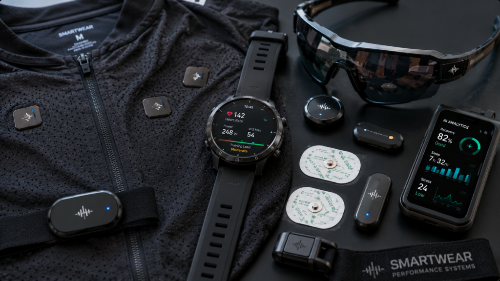 Smart cycling wearable components with biometric sensors and connected health technology