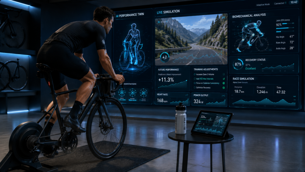 Researchers developing AI cycling performance twins with digital athlete models and analytics
